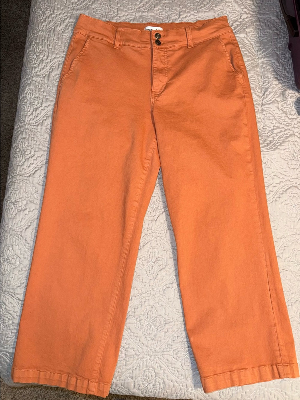 Women’s Orange Cotton Ankle Pants